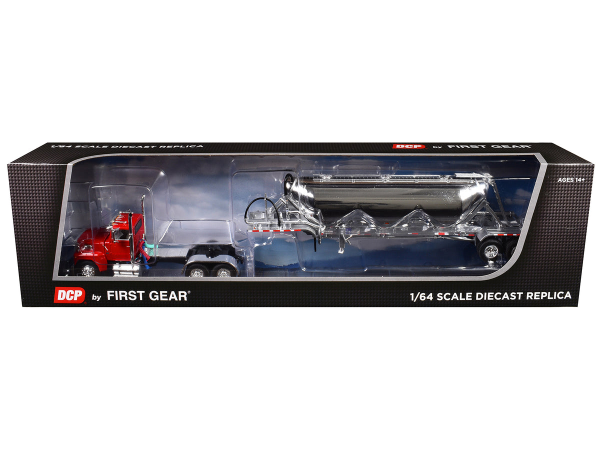 Ford LTL 9000 Day Cab with Heil Pneumatic Tank Trailer Heil Red 1/64 Diecast