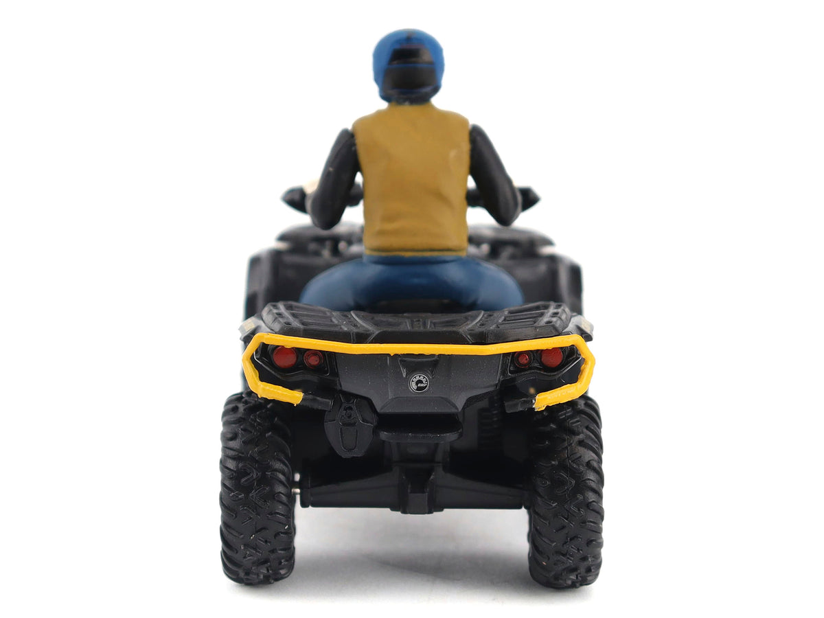 Can-Am Outlander XT-P 1000R ATV Iron Gray Neo Yellow Driver Figure 1/32 Diecast
