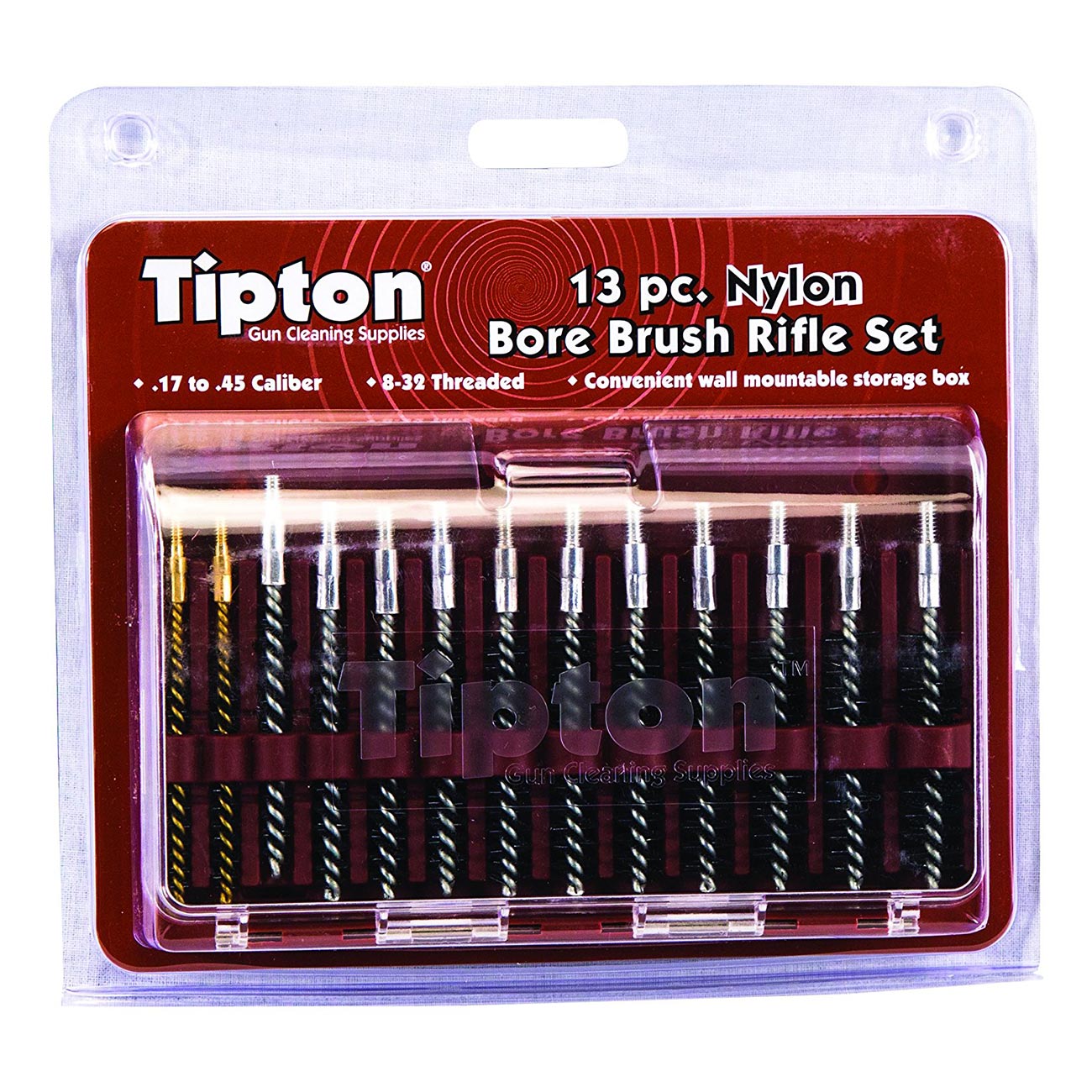 Tipton 13 Piece Nylon Bristle Rifle Bore Brush Set