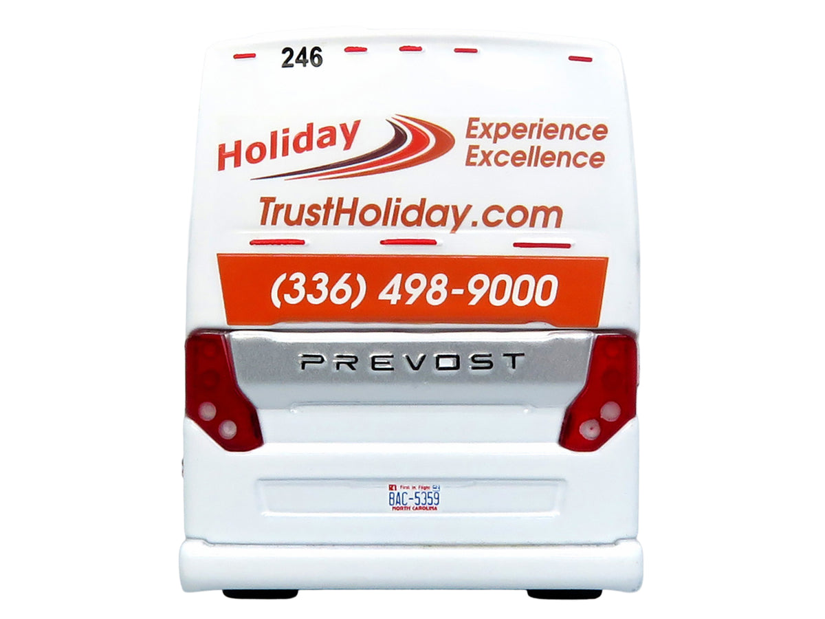 Prevost H3-45 Coach Bus White with Graphics Limited Edition 1/64 Diecast