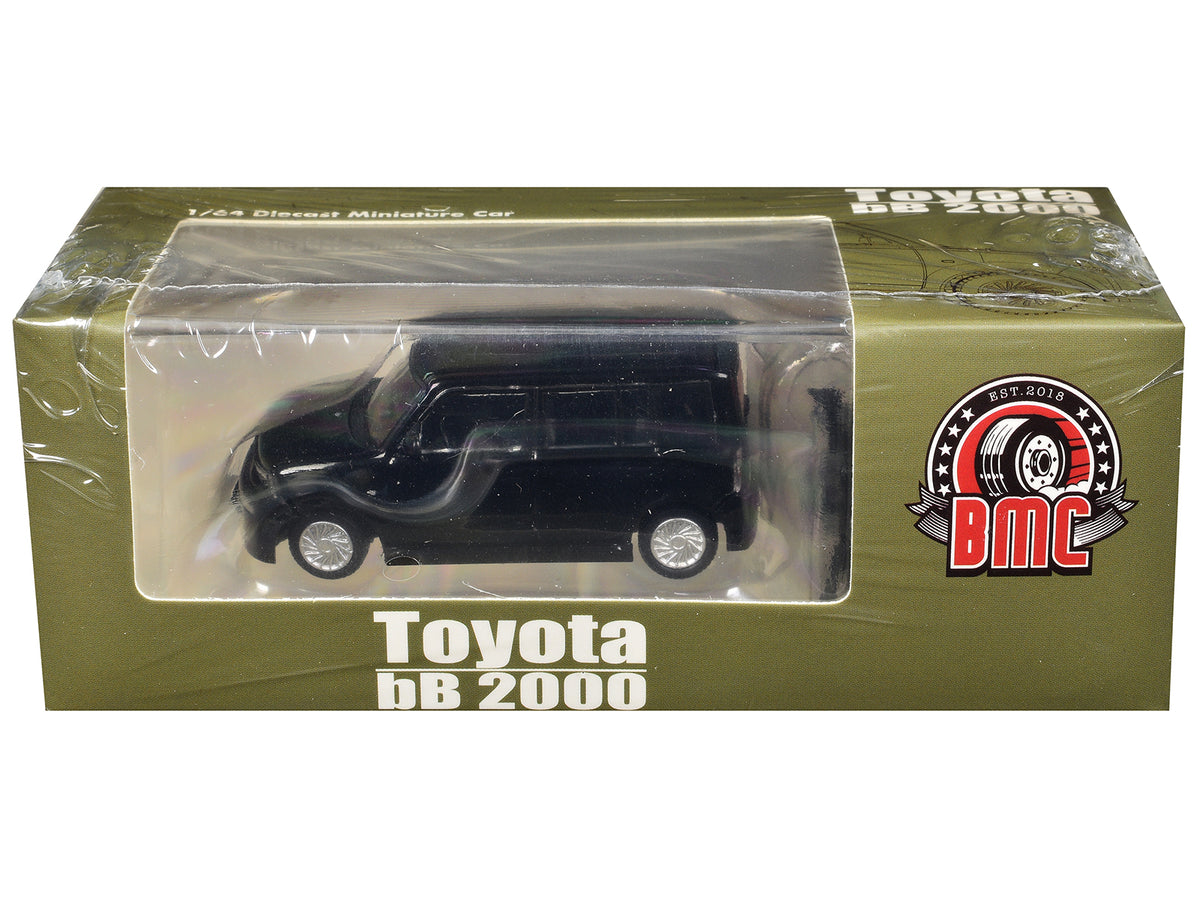 Toyota bB 2000 Van Black with Extra Accessories 1/64 Diecast by BM Creations