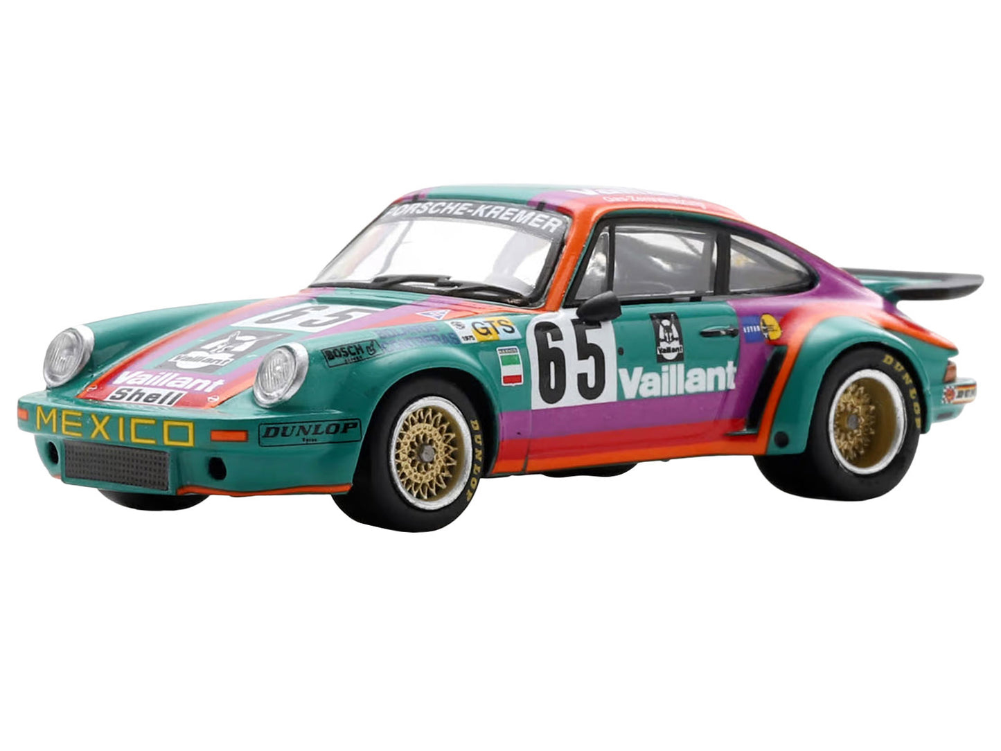 Porsche 911 Carrera RSR #65 Juan Carlos Bolanos - Andres Contreras - Billy Sprowls "Porsche Kremer Racing Team" "24 Hours of Le Mans" (1975) 1/64 Model Car by Spark