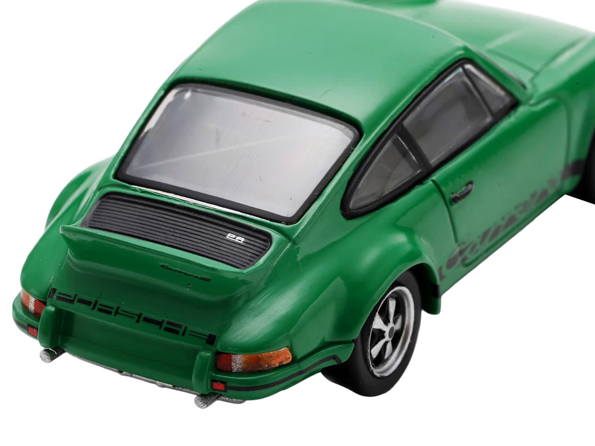 1973 Porsche 911 Carrera RSR 2.8 Green with Black Stripes 1/64 Model by Spark