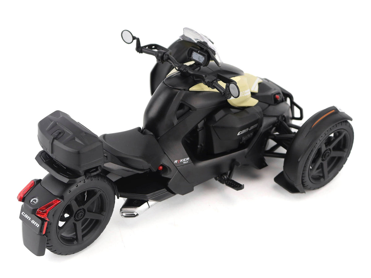 Can-Am Ryker Rally 3-Wheel Motorcycle Sand Storm & Black 1/12 Diecast