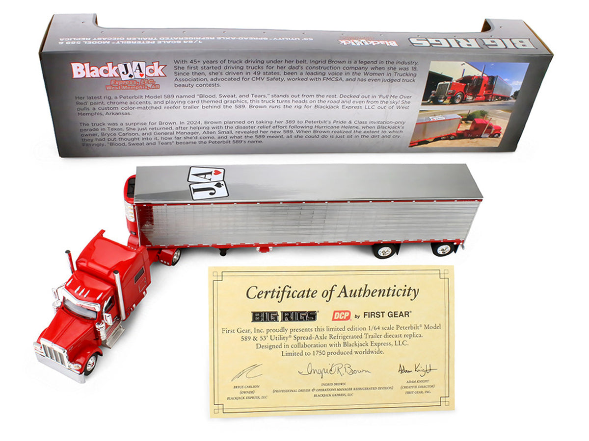 Peterbilt 589 with 78Blackjack Express LLC Red Big Rigs II #6 1/64 Diecast
