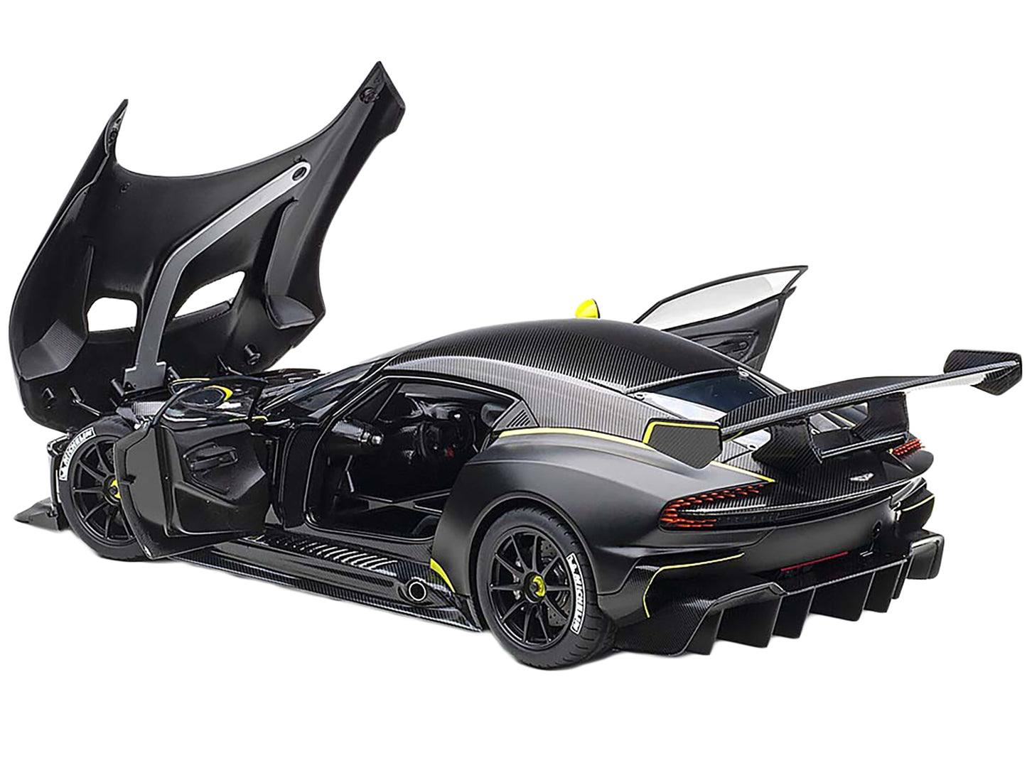 Aston Martin Vulcan Matt Black with Lime Green Stripes 1/18 Model Car by Autoart <h2>Aston Autoart</h2> <p>High-quality diecast perfect for collectors and enthusiasts. Features detailed interior exter