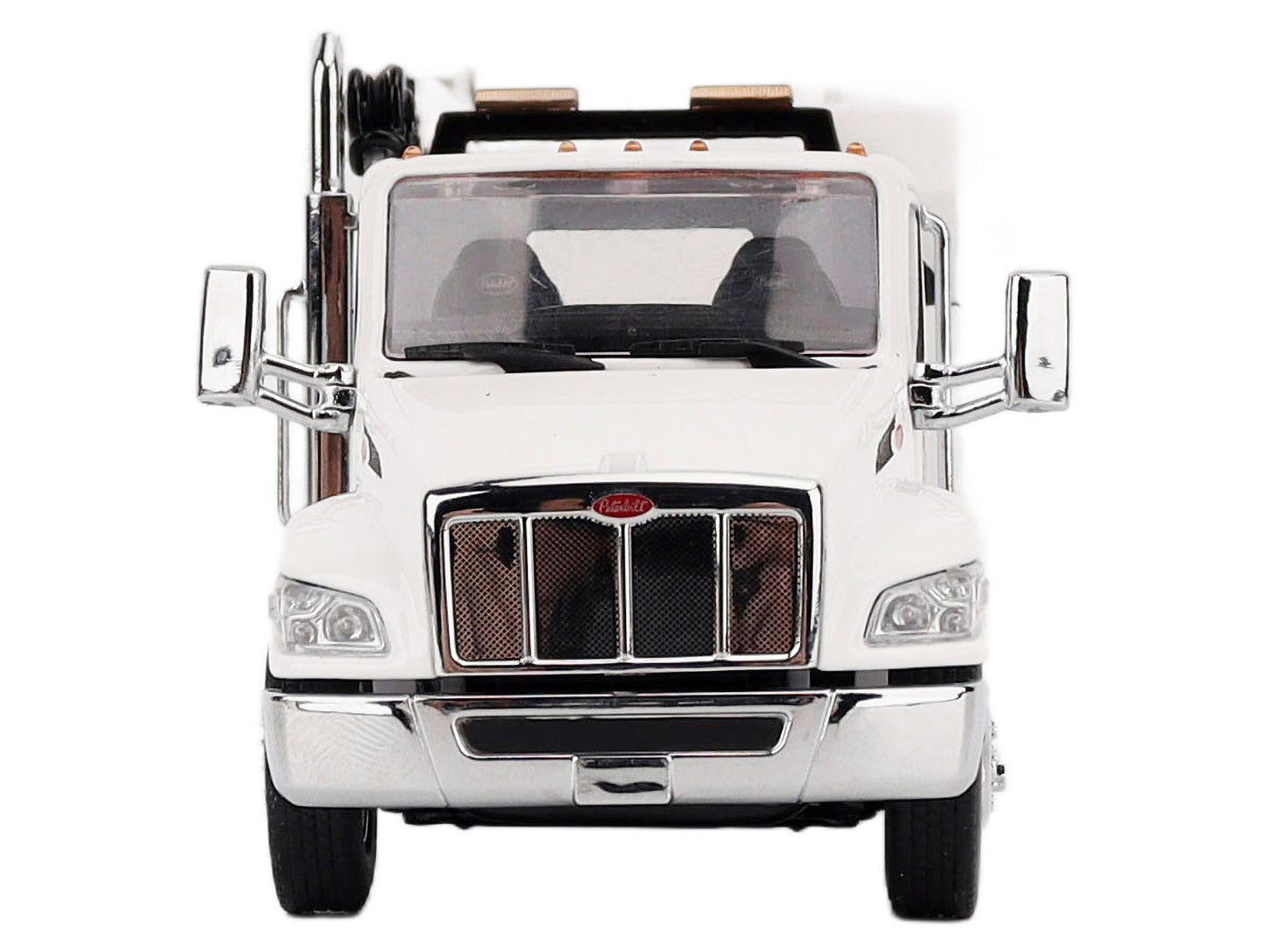 Peterbilt 536 Auto-Crane Titan 85-Body HC14-Crane Work Truck with Miller EnPak White "Transport Series" 1/50 Diecast Model by Diecast Masters