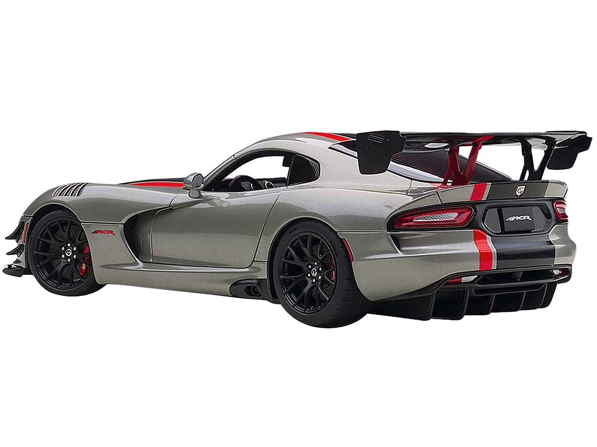 2017 Dodge Viper ACR Billet Silver Metallic with Black and Red Stripes 1/18 Model Car by Autoart <h2>2017 Autoart</h2> <p>High-quality diecast perfect for collectors enthusiasts. Features detailed int