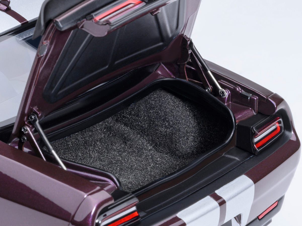 2022 Dodge Challenger SRT Jailbreak Hellraisin Purple with White Stripes 1/18 Model Car by Autoart