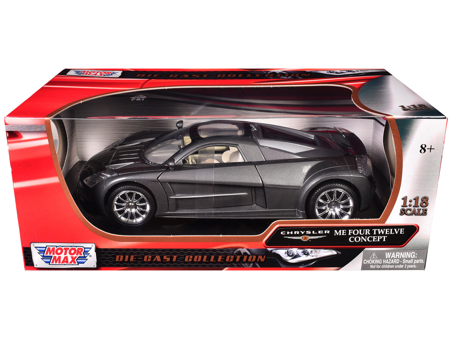 Chrysler Me Four Twelve Concept Car Grey 1/18 Diecast Model by Motormax <h2>Chrysler Motormax</h2> <p>High-quality perfect for collectors and enthusiasts. Features detailed interior exterior craftsman