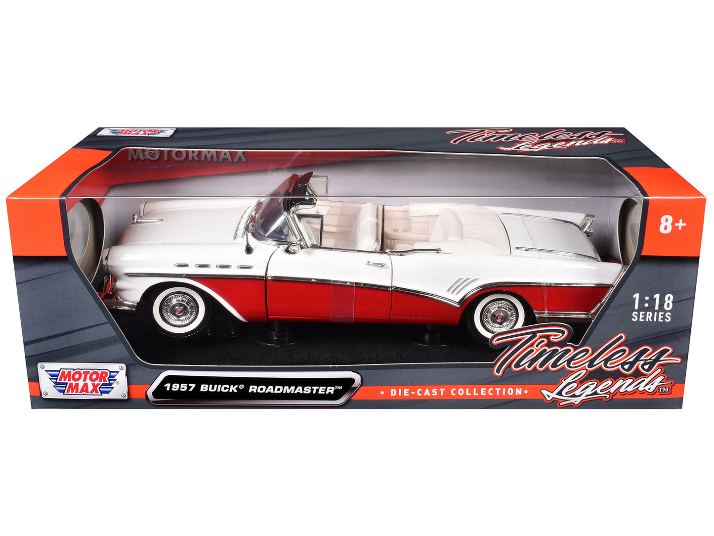 1957 Buick Roadmaster Convertible Red 1/18 Diecast Model Car by Motormax