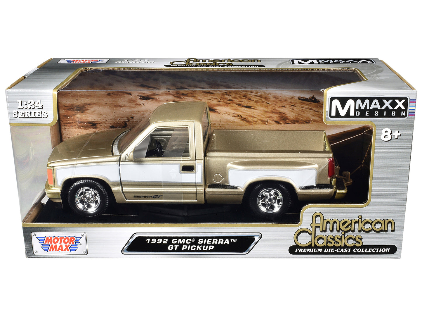 1992 GMC Sierra GT Pickup Truck Gold Metallic with White Sides "American Classics" Series 1/24 Diecast Model Car by Motormax <h2>1992 Motormax</h2> <p>High-quality perfect for collectors and enthusias