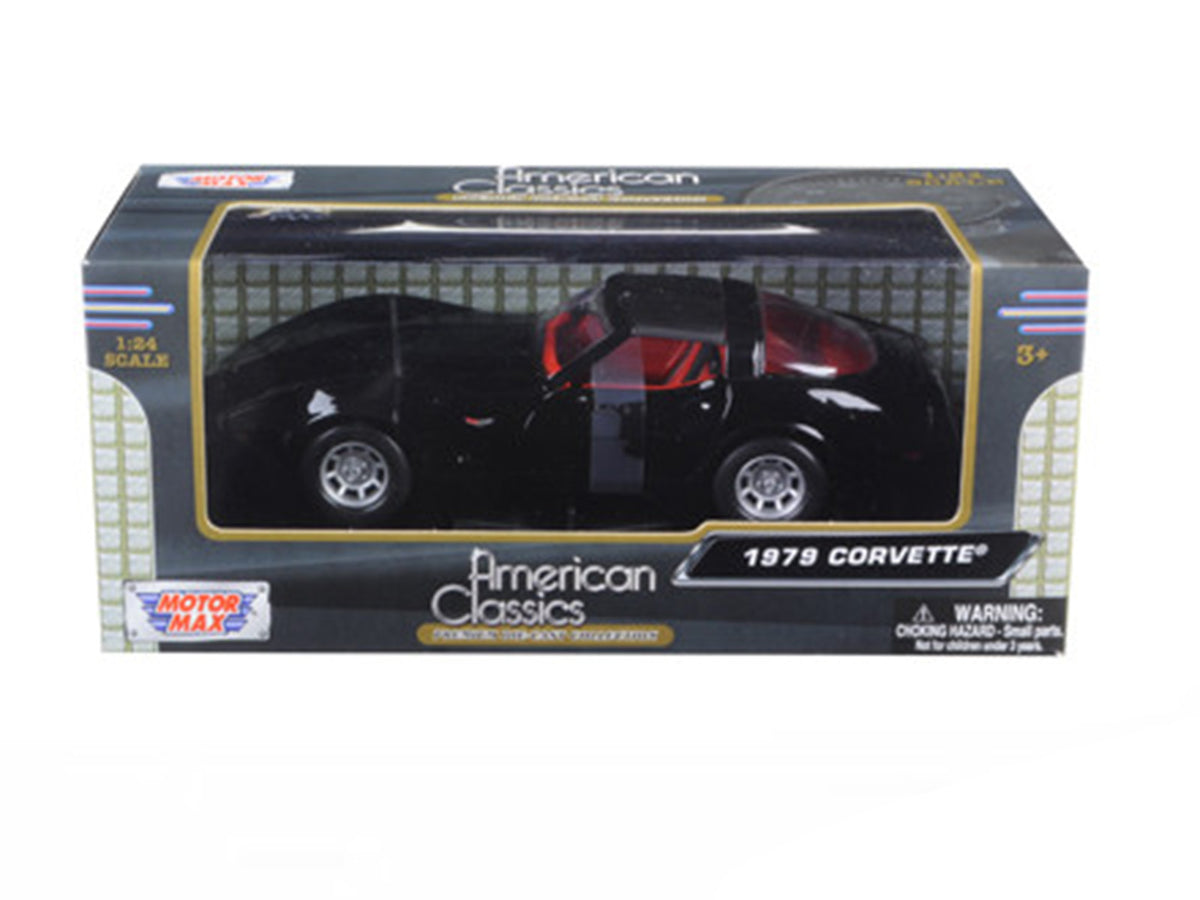 1979 Chevrolet Corvette Black 1/24 Diecast Car Model - Motormax
