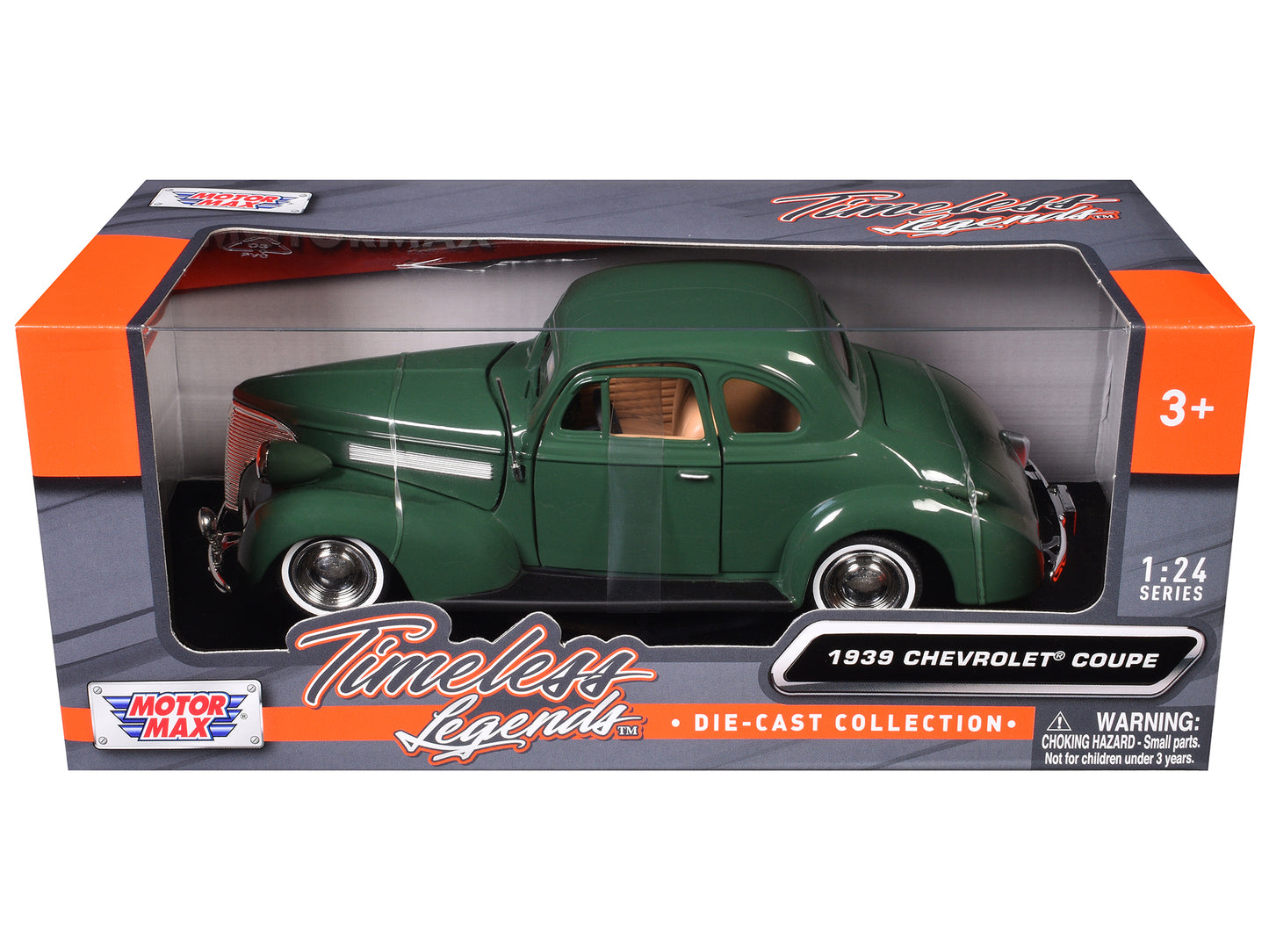 1939 Chevrolet Coupe Green 1/24 Diecast Model Car by Motormax