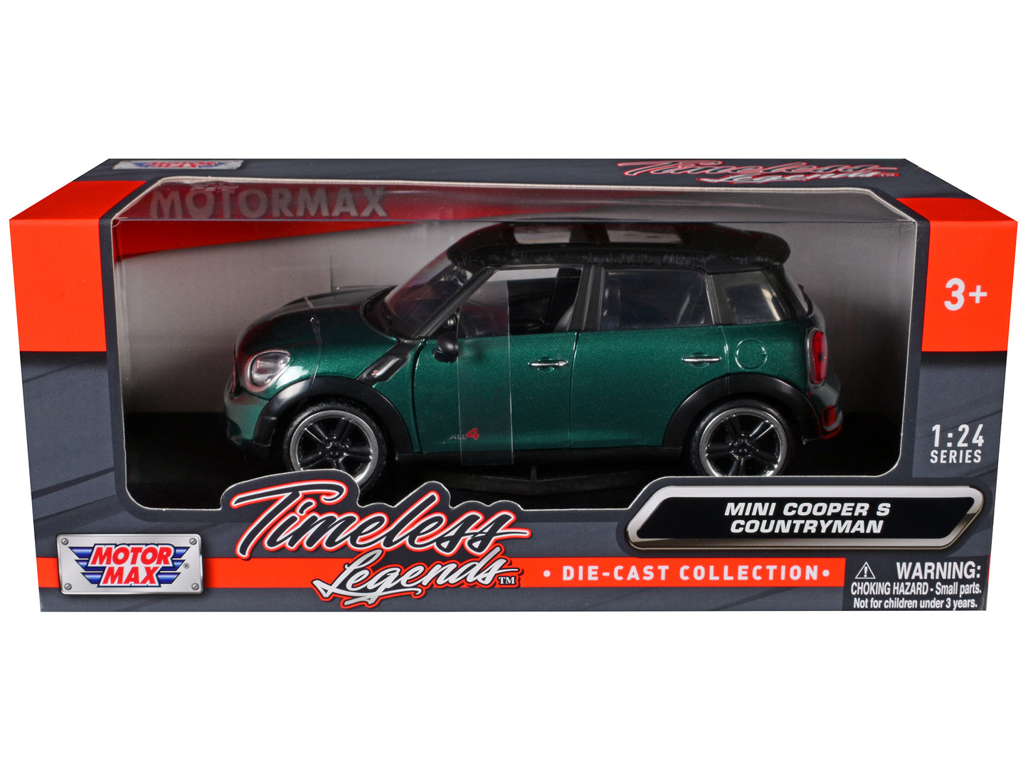 Mini Cooper S Countryman Oxford Green 1/24 Diecast Car Model by Motormax