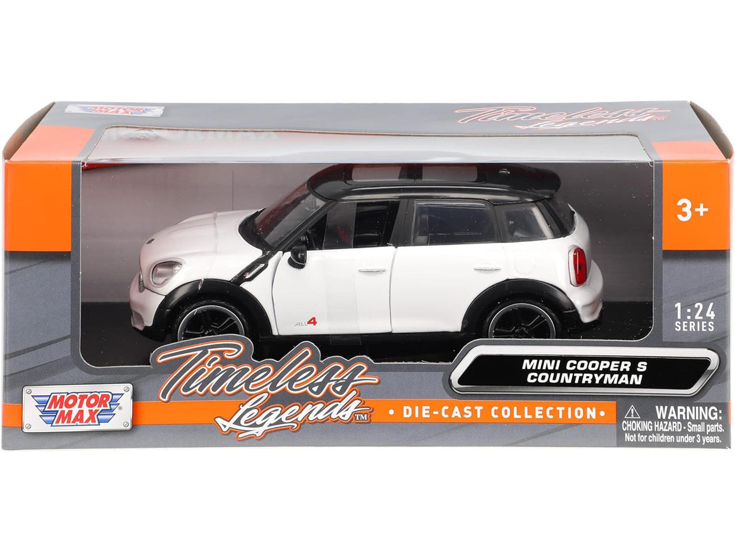 Mini Cooper S Countryman White 1/24 T&y Diecast Car Model by Motormax