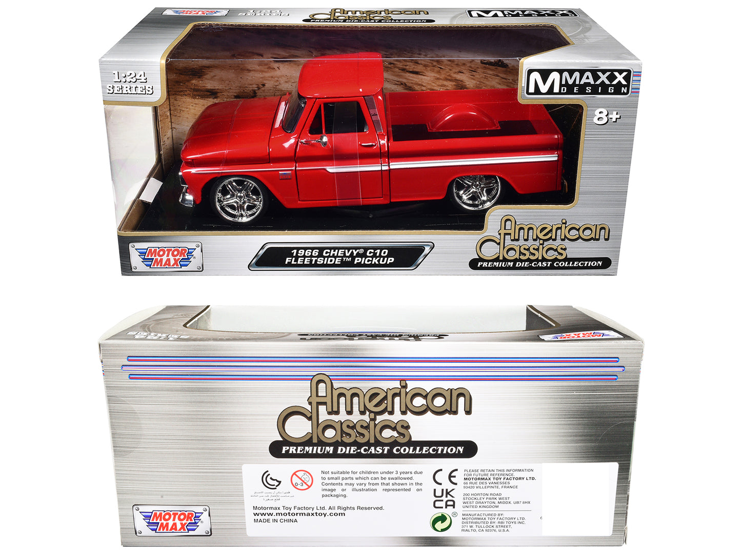 1966 Chevrolet C10 Fleetside Pickup Truck Red "Maxx Design" "American Classics" Series 1/24 Diecast Model Car by Motormax <h2>1966 Motormax</h2> <p>High-quality perfect for collectors and enthusiasts.