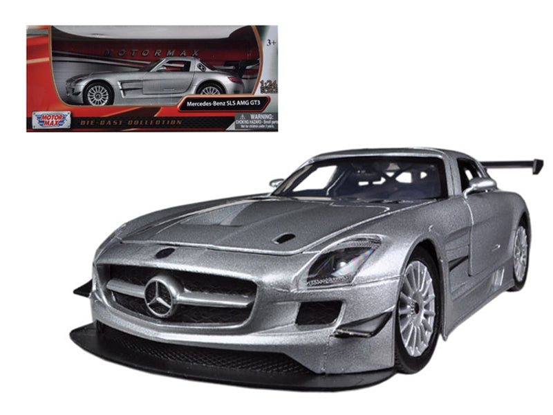 Mercedes SLS AMG GT3 Silver 1/24 Diecast Car Model - Motormax