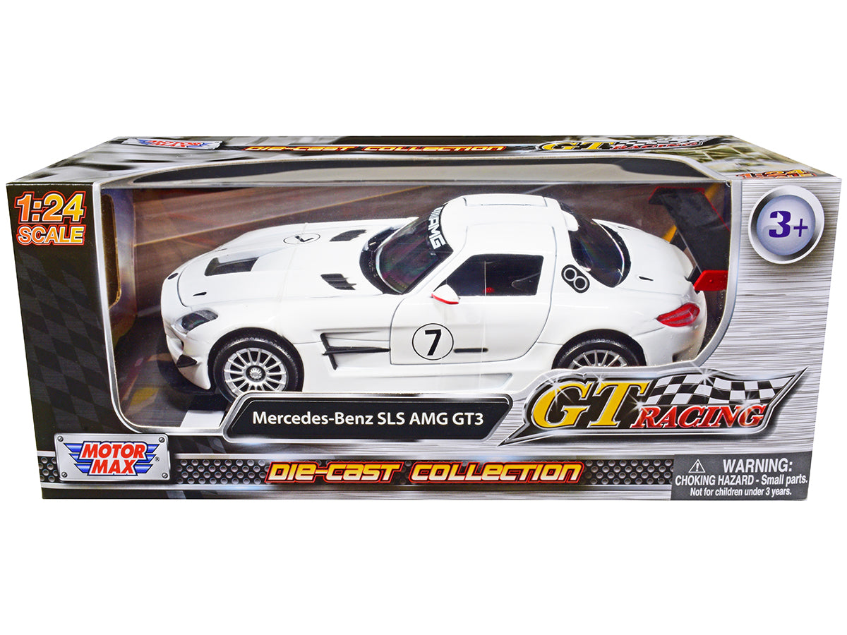 Mercedes-Benz SLS AMG GT3 #7 White "GT Racing" 1/24 Diecast Model Car - Motormax
