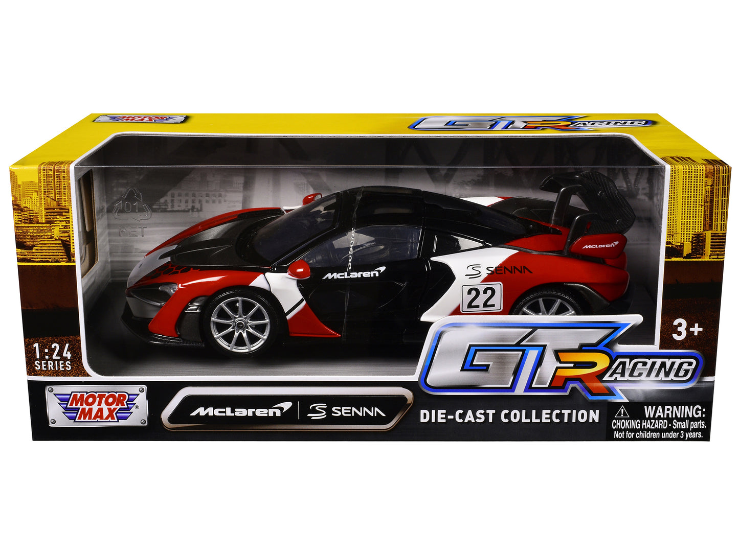 McLaren Senna #22 Black with Red and White Graphics "GT Racing" Series 1/24 Diecast Model Car by Motormax <h2>McLaren Motormax</h2> <p>High-quality perfect for collectors enthusiasts. Features detaile