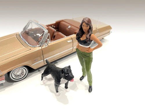 "Lowriderz" Figurine IV and a Dog for 1/18 Scale Models by American Diorama