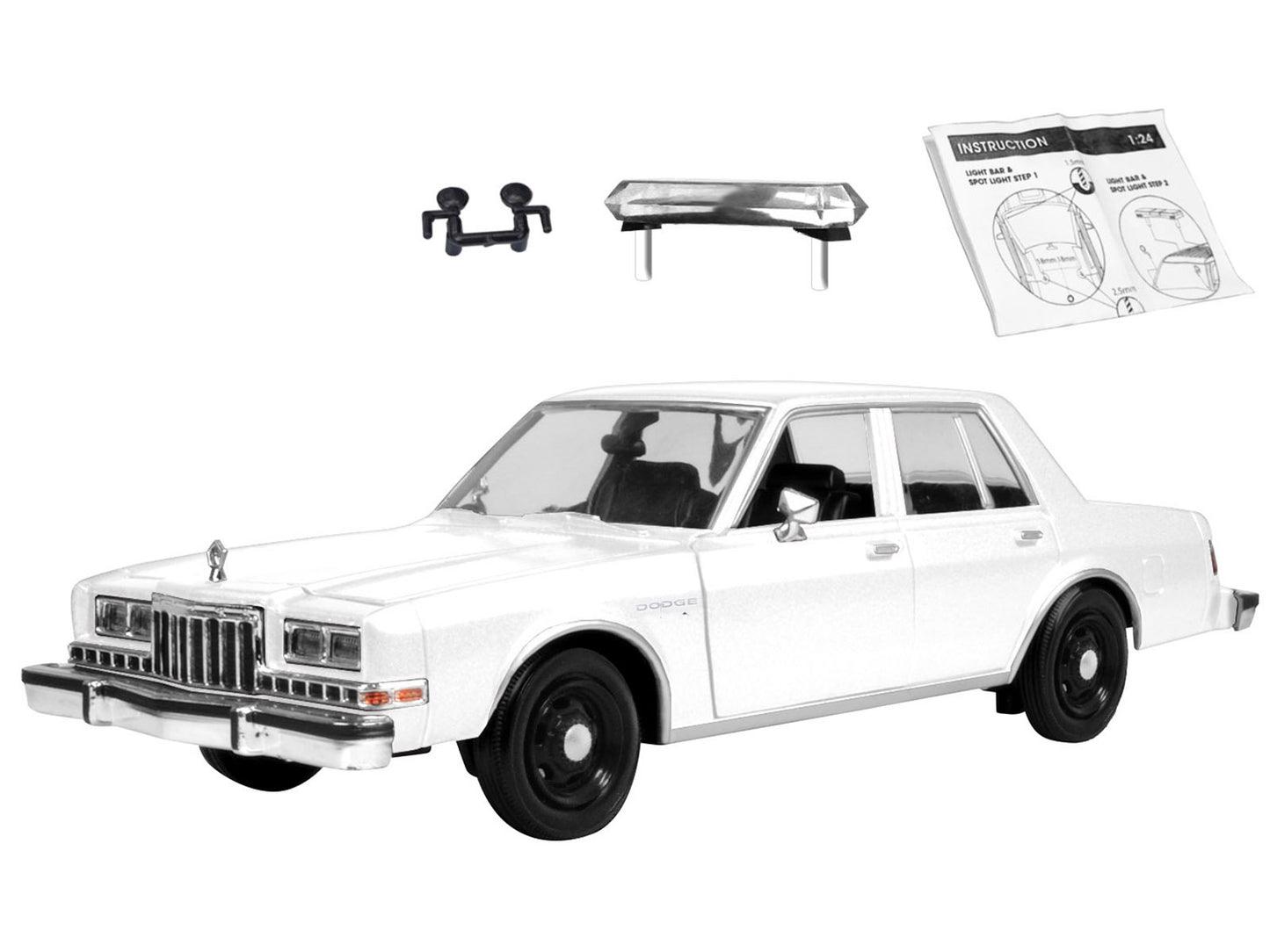 1986 Dodge Diplomat Police Car Unmarked White "Custom Builder's Kit" Series 1/24 Diecast Model by Motormax <h2>1986 Motormax</h2> <p>High-quality perfect for collectors and enthusiasts. Features detai