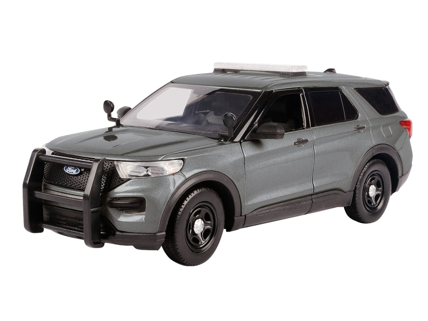 2022 Ford Police Interceptor Utility Unmarked Gray Metallic "Builder's Kit" "Law Enforcement and Public Service" Series 1/24 T&y Diecast Model Car by Motormax