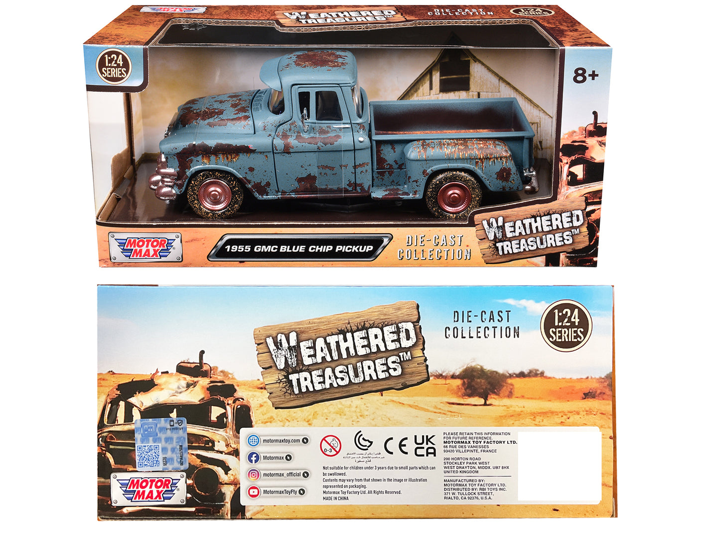 1955 GMC Blue Chip Pickup Truck Matt (Rusted) "Weathered Treasures" Series 1/24 Diecast Model Car by Motormax <h2>1955 Motormax</h2> <p>High-quality perfect for collectors and enthusiasts. Features de