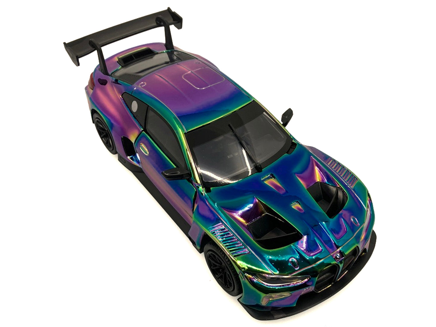 BMW M4 GT3 Chameleon Chrome "Custom Wrap" Series 1/24 T&y Diecast Model Car by Motormax