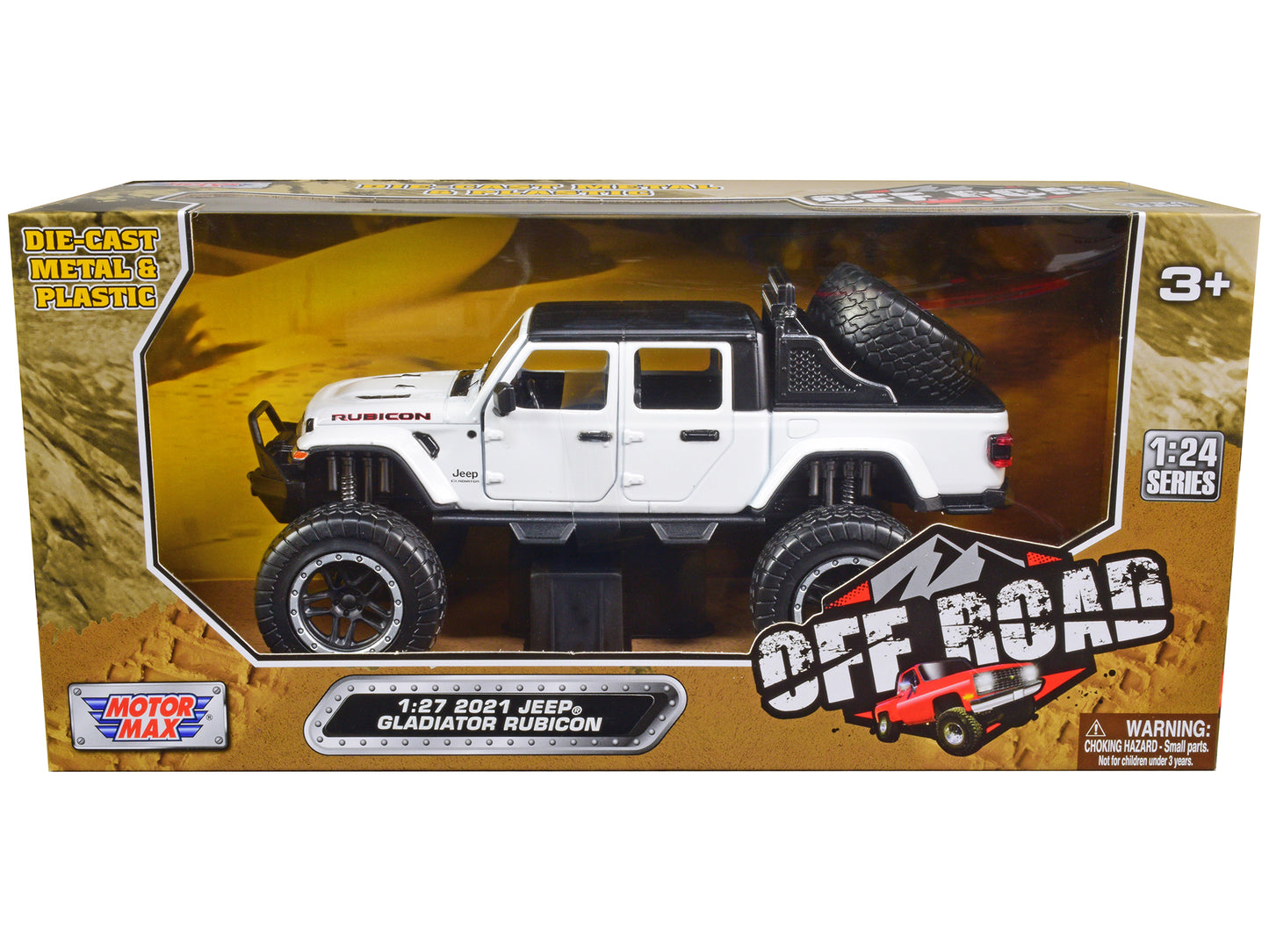 2021 Jeep Gladiator Rubicon Off-Road Pickup Truck White with Black Top "Off Road" Series 1/27 Diecast Model Car by Motormax <h2>2021 Motormax</h2> <p>High-quality perfect for collectors and enthusiast