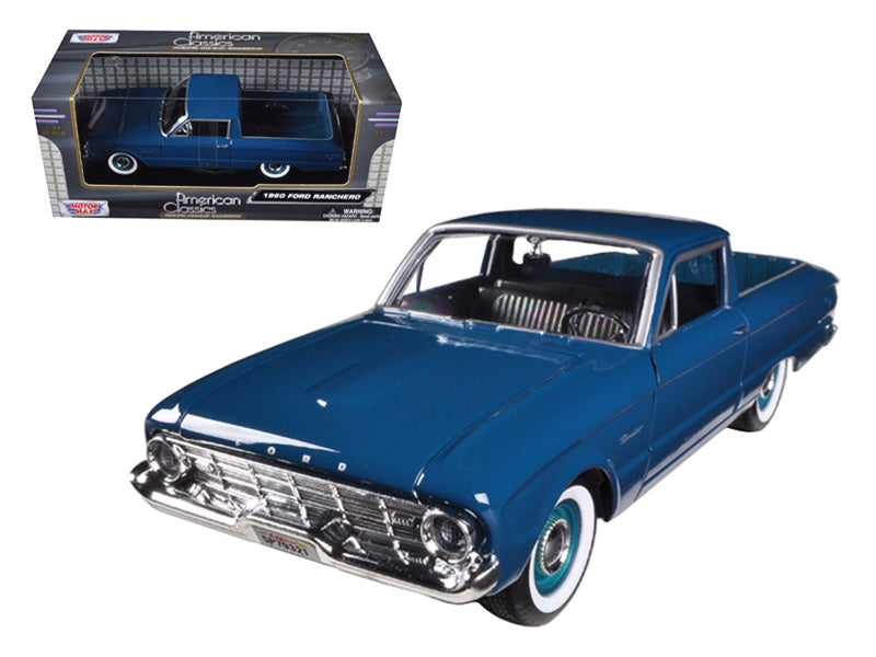 1960 Ford Falcon Ranchero Pickup Blue 1/24 Diecast Model Car by Motormax <h2>1960 Motormax</h2> <p>High-quality perfect for collectors and enthusiasts. Features detailed interior exterior craftsmanshi