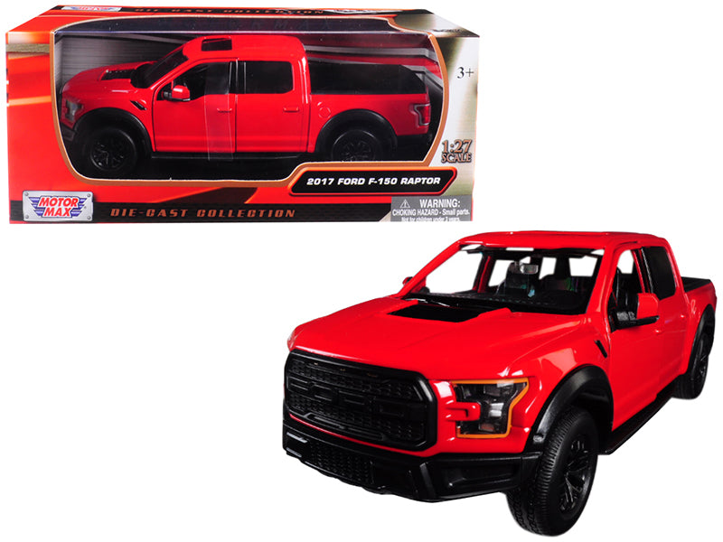 2017 Ford F-150 Raptor Pickup Truck Red with Black Wheels 1/27 Diecast Model Car by Motormax <h2>2017 Motormax</h2> <p>High-quality perfect for collectors and enthusiasts. Features detailed interior e