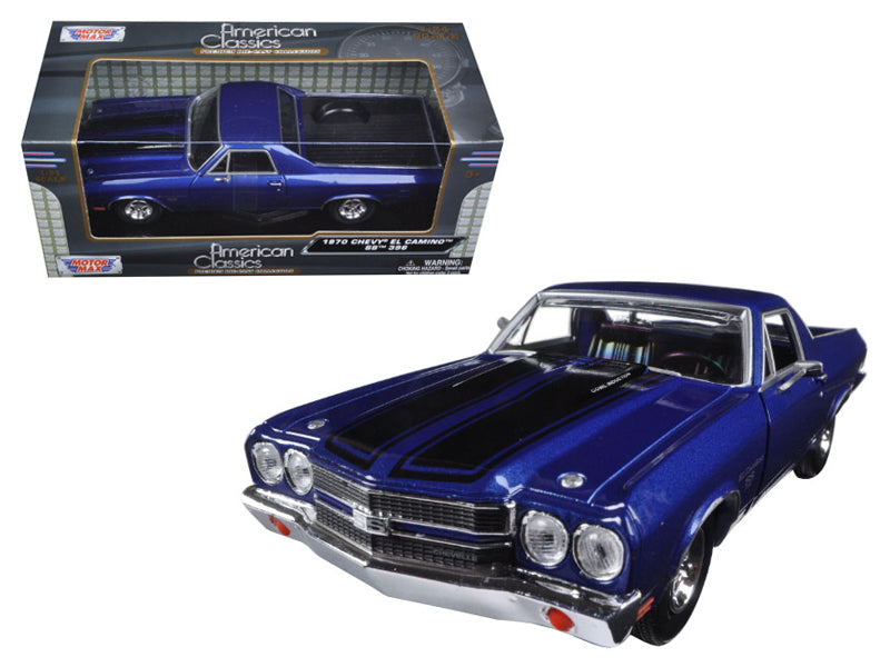 1970 Chevrolet El Camino SS 396 Dark Blue Metallic with Black Stripes 1/24 Diecast Model Car by Motormax <h2>1970 Motormax</h2> <p>High-quality perfect for collectors and enthusiasts. Features detaile