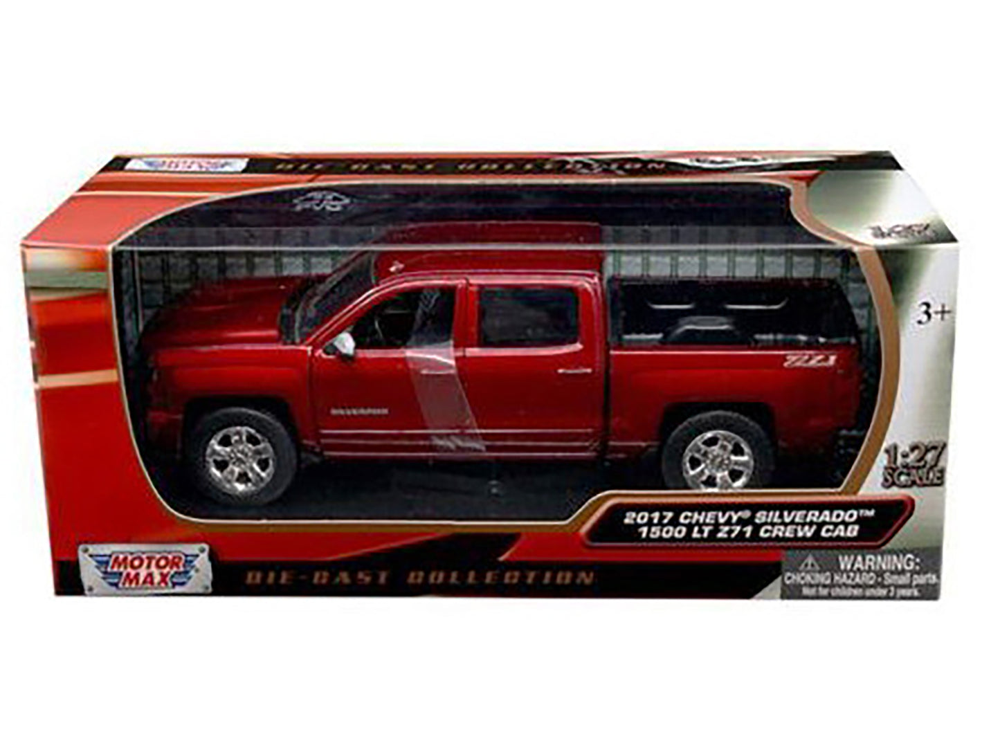 2017 Chevrolet Silverado 1500 LT Z71 Crew Cab Metallic Red 1/27 Diecast Model Car by Motormax