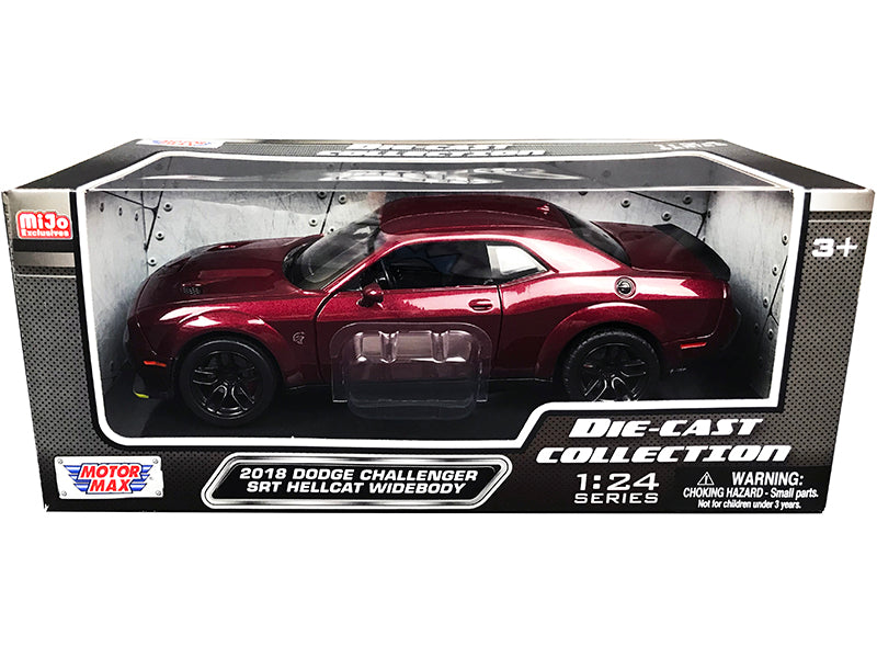 2018 Dodge Challenger SRT Hellcat Widebody Burgundy Metallic "Die-Cast Collection" Series 1/24 Diecast Model Car by Motormax <h2>2018 Motormax</h2> <p>High-quality perfect for collectors and enthusias