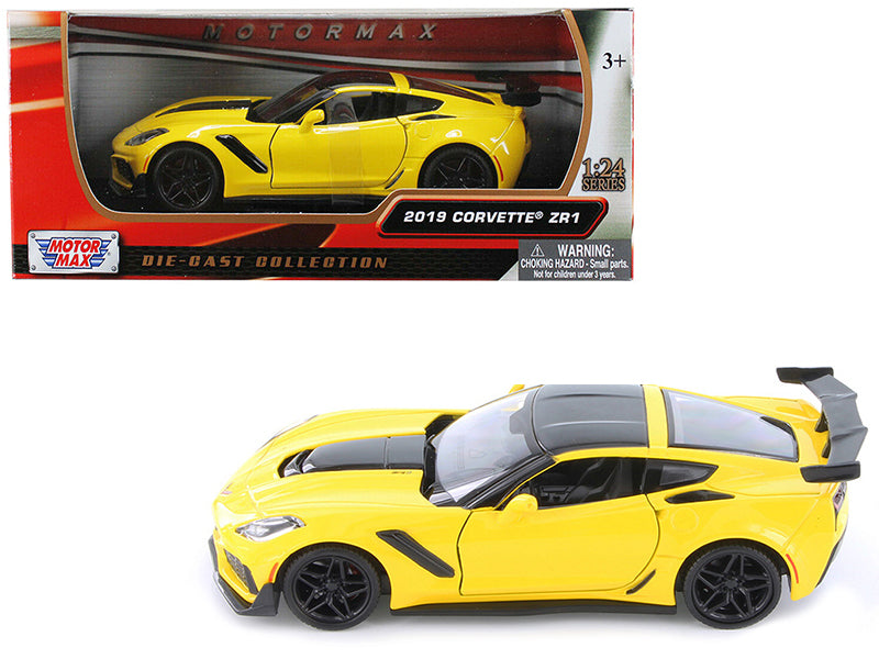 2019 Chevrolet Corvette ZR1 Yellow with Black Accents 1/24 Diecast Model Car by Motormax <h2>2019 Motormax</h2> <p>High-quality perfect for collectors and enthusiasts. Features detailed interior exter