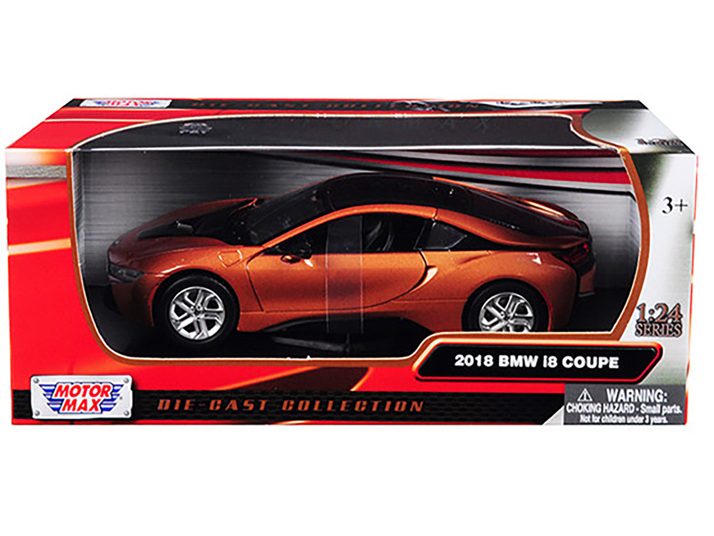 2018 BMW i8 Coupe Metallic Orange with Black Top 1/24 Diecast Model Car by Motormax <h2>2018 Motormax</h2> <p>High-quality perfect for collectors and enthusiasts. Features detailed interior exterior c