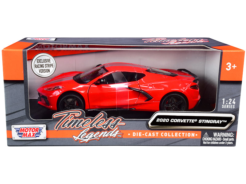 2020 Chevrolet Corvette C8 Stingray Red with Silver Racing Stripes "Timeless Legends" 1/24 Diecast Model Car by Motormax <h2>2020 Motormax</h2> <p>High-quality perfect for collectors and enthusiasts.