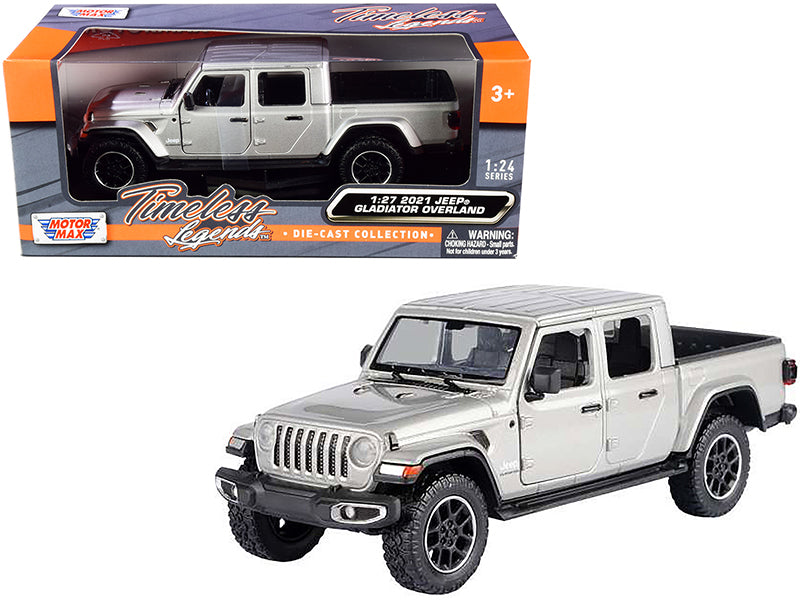 2021 Jeep Gladiator Overland (Closed Top) Pickup Truck Silver Metallic 1/24-1/27 Diecast Model Car by Motormax <h2>2021 Motormax</h2> <p>High-quality perfect for collectors and enthusiasts. Features d