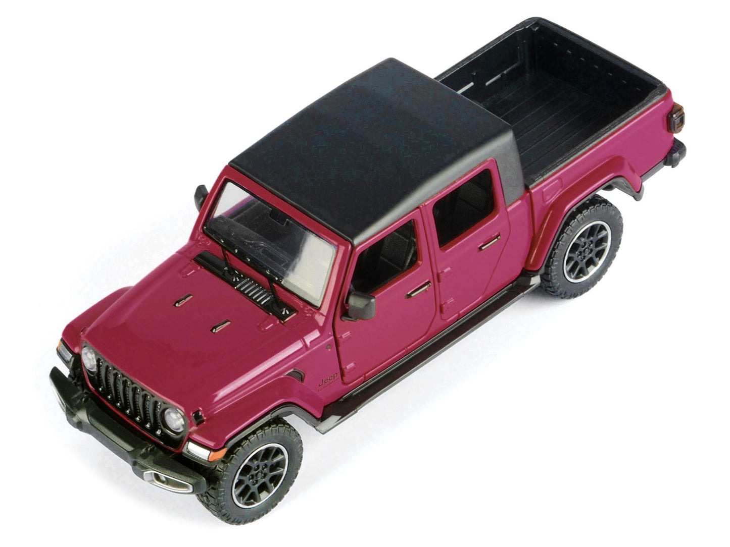 2021 Jeep Gladiator Overland Pickup Truck Purple with Matt Black Top 1/24 T&y Diecast Model Car by Motormax