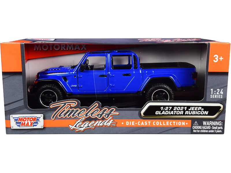 2021 Jeep Gladiator Rubicon (Open Top) Pickup Truck Blue 1/24-1/27 Diecast Model Car by Motormax <h2>2021 Motormax</h2> <p>High-quality perfect for collectors and enthusiasts. Features detailed interi