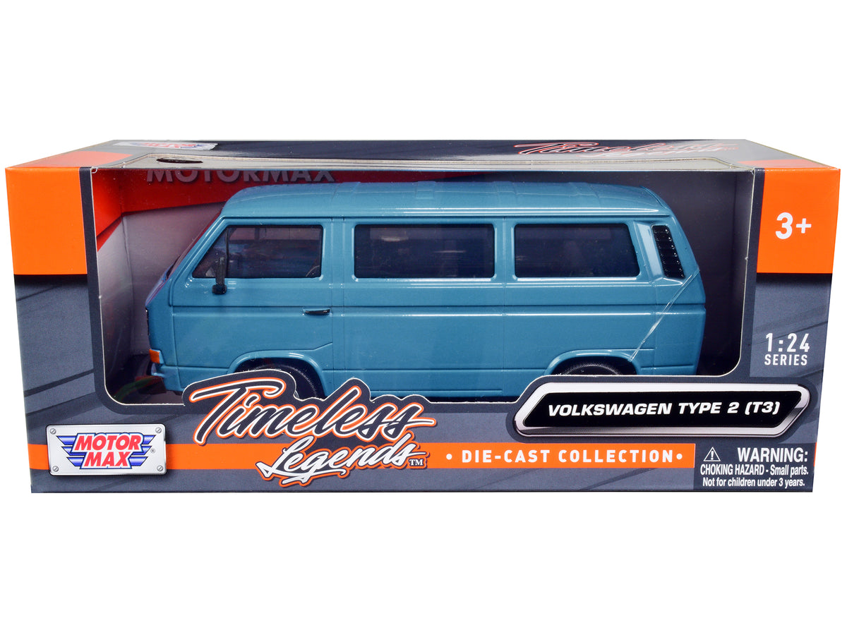 Volkswagen Type 2 (T3) Van Blue "Timeless Legends" 1/24 Diecast Model Car