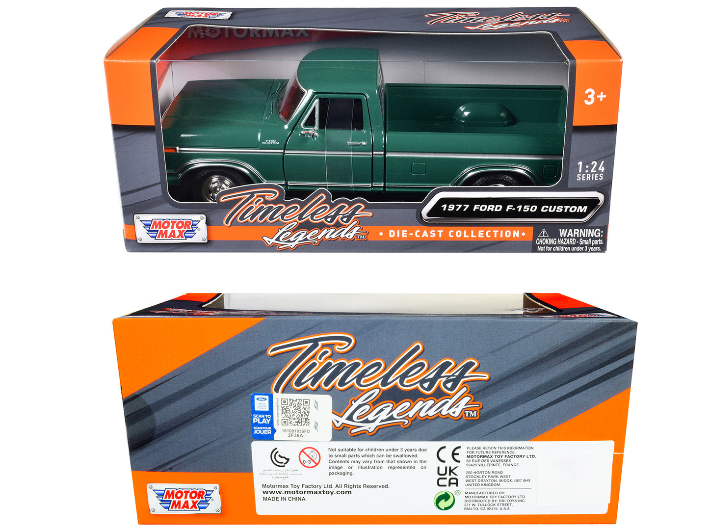 1977 Ford F-150 Custom Pickup Truck Green "Timeless Legends" Series 1/24 Diecast Model Car by Motormax <h2>1977 Motormax</h2> <p>High-quality perfect for collectors and enthusiasts. Features detailed