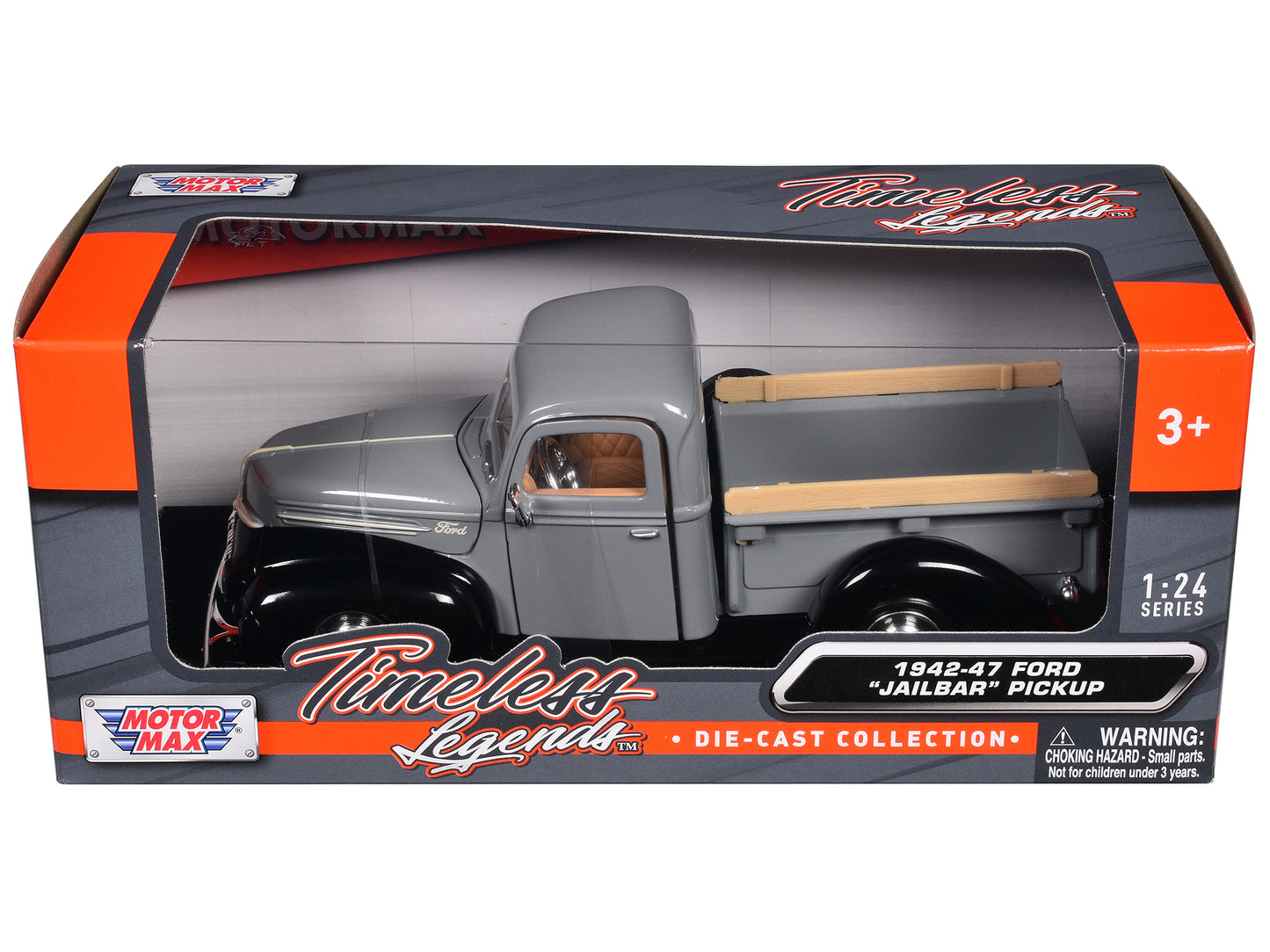 1942-47 Ford "Jailbar" Pickup Truck Gray and Black "Timeless Legends" Series 1/24 Diecast Model Car by Motormax <h2>1942-47 Motormax</h2> <p>High-quality perfect for collectors enthusiasts. Features d