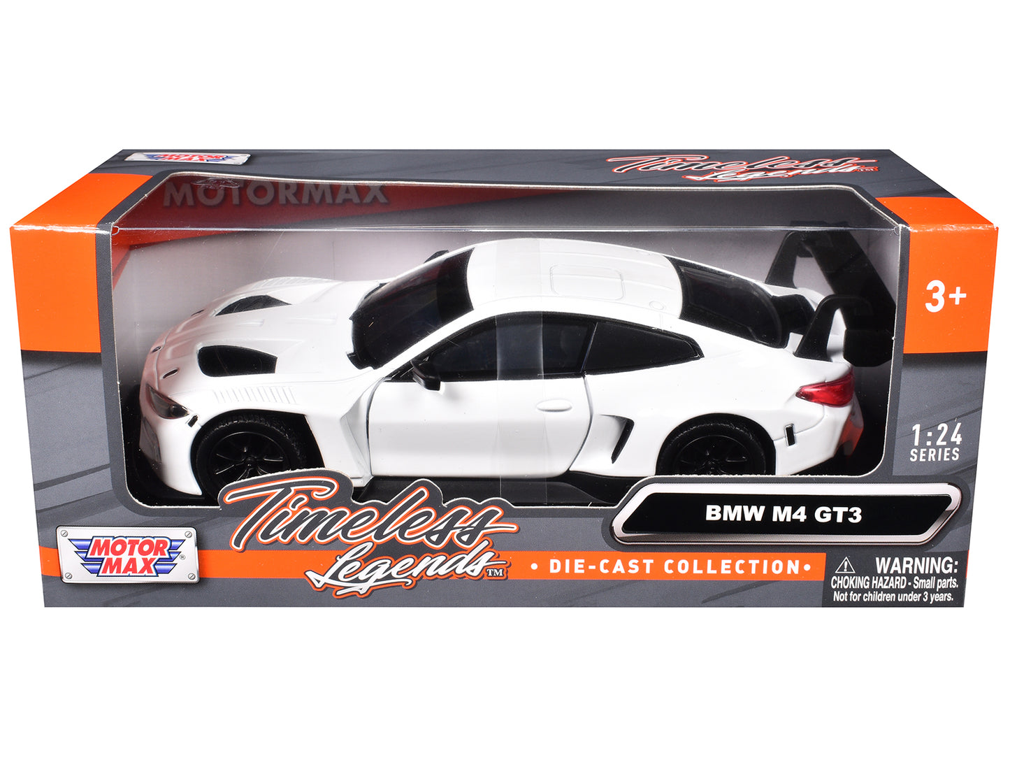 BMW M4 GT3 White "Timeless Legends" Series 1/24 T&y Diecast Model Car by Motormax