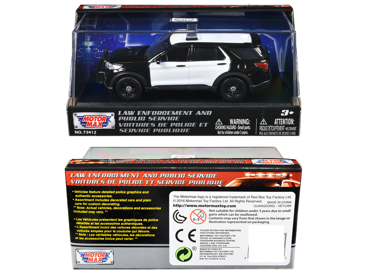 2022 Ford Police Interceptor Utility Black 1/43 Diecast Model Car - Motormax