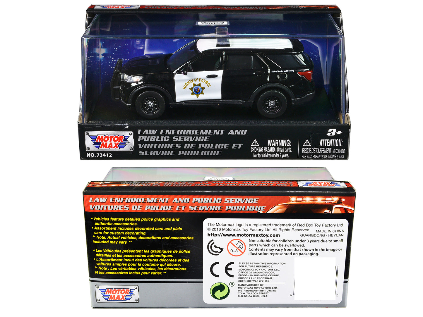 2022 Ford Police Interceptor Utility "California Highway Patrol" Black and White "Law Enforcement Public Service" Series 1/43 Diecast Model Car by Motormax <h2>2022 Motormax</h2> <p>High-quality perfe