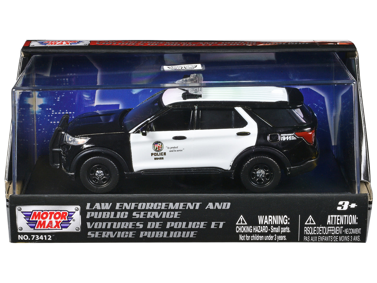 2022 Ford Police Interceptor Utility "LAPD (Los Angeles Department)" Black and White "Law Enforcement Public Service" Series 1/43 Diecast Model Car by Motormax <h2>2022 Motormax</h2> <p>High-quality p