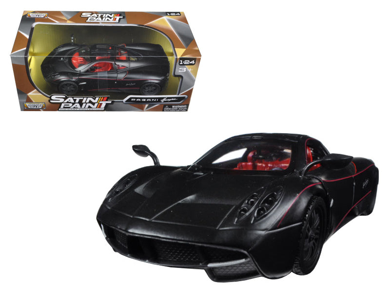 Pagani Huayra Matt Black with Red Interior 1/24 Diecast Model Car by Motormax <h2>Pagani Motormax</h2> <p>High-quality perfect for collectors and enthusiasts. Features detailed exterior craftsmanship,