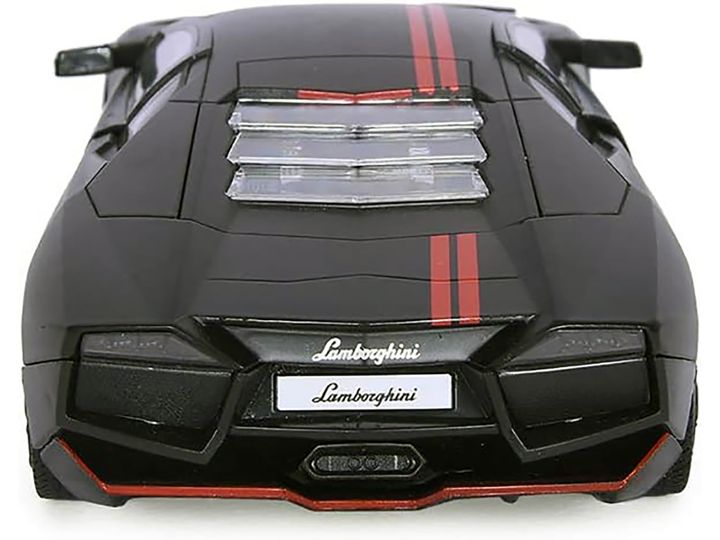 Lamborghini Reventon Matt Black with Red Stripes "Satin Paint" Series 1/24 T&y Diecast Model Car by Motormax